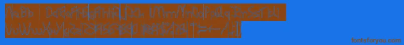 RESPECT HOLLOW INVERSE Font – Brown Fonts on Blue Background