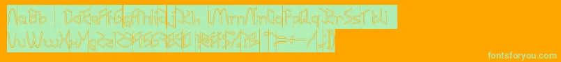 RESPECT HOLLOW INVERSE Font – Green Fonts on Orange Background