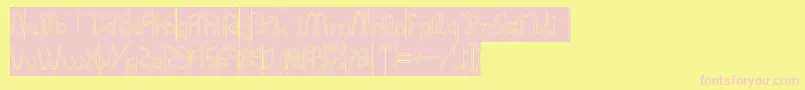 RESPECT HOLLOW INVERSE Font – Pink Fonts on Yellow Background