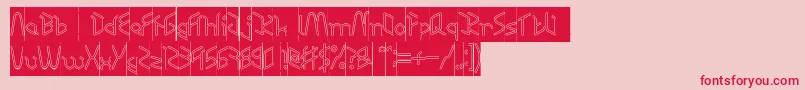 RESPECT HOLLOW INVERSE Font – Red Fonts on Pink Background