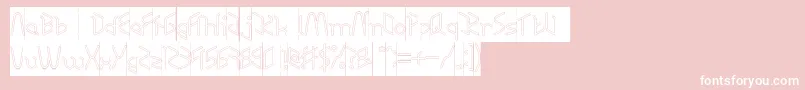 RESPECT HOLLOW INVERSE-Schriftart – Weiße Schriften auf rosa Hintergrund