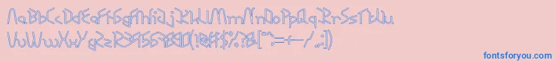 RESPECT HOLLOW Font – Blue Fonts on Pink Background