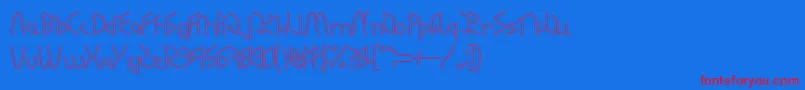 RESPECT HOLLOW-Schriftart – Rote Schriften auf blauem Hintergrund