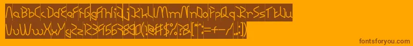 RESPECT INVERSE-Schriftart – Braune Schriften auf orangefarbenem Hintergrund
