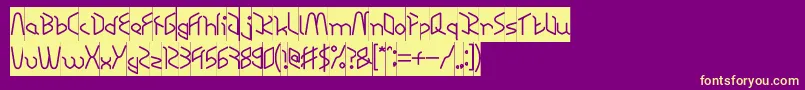 Fonte RESPECT INVERSE – fontes amarelas em um fundo roxo