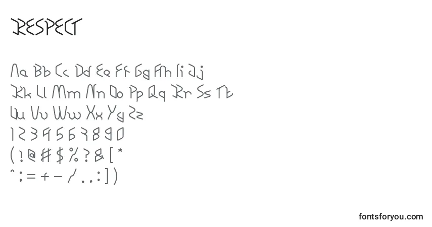 RESPECT (138549)-fontti – aakkoset, numerot, erikoismerkit