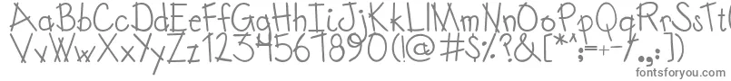AustieBostToyChest-fontti – harmaat kirjasimet valkoisella taustalla