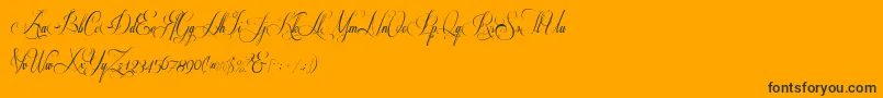 Respective 2 0-Schriftart – Schwarze Schriften auf orangefarbenem Hintergrund