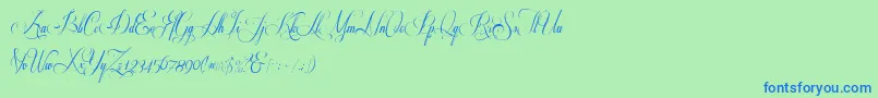 Respective 2 0-Schriftart – Blaue Schriften auf grünem Hintergrund