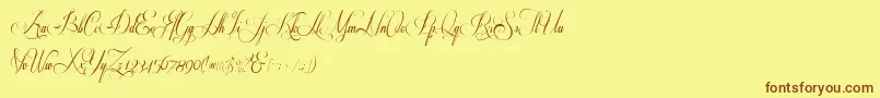 Respective 2 0-Schriftart – Braune Schriften auf gelbem Hintergrund