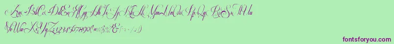 Respective 2 0-Schriftart – Violette Schriften auf grünem Hintergrund