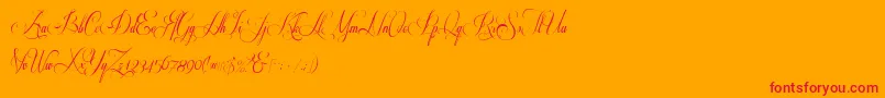 Respective 2 0-Schriftart – Rote Schriften auf orangefarbenem Hintergrund