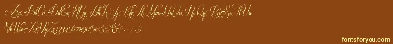 Respective 2 0-Schriftart – Gelbe Schriften auf braunem Hintergrund