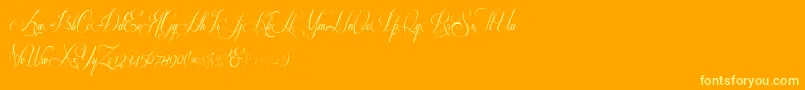 Respective 2 0-Schriftart – Gelbe Schriften auf orangefarbenem Hintergrund