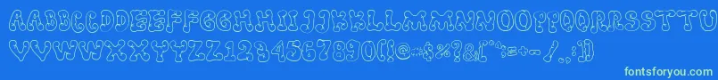 Resta Font – Green Fonts on Blue Background