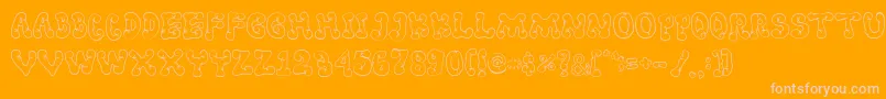 Resta Font – Pink Fonts on Orange Background