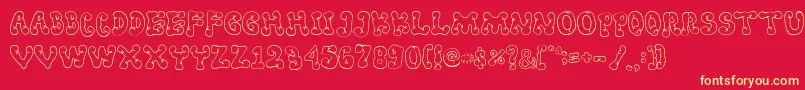 Weitere Informationen zur Resta-Schriftart Resta-Schriftart – Gelbe Schriften auf rotem Hintergrund