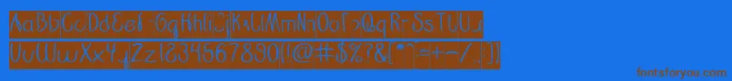 Restaurant inverse-Schriftart – Braune Schriften auf blauem Hintergrund