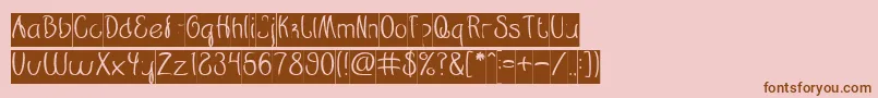 Weitere Informationen zur Restaurant inverse-Schriftart Restaurant inverse-Schriftart – Braune Schriften auf rosa Hintergrund
