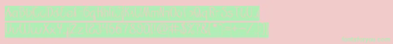 Restaurant inverse-Schriftart – Grüne Schriften auf rosa Hintergrund