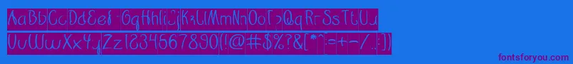 Weitere Informationen zur Restaurant inverse-Schriftart Restaurant inverse-Schriftart – Violette Schriften auf blauem Hintergrund