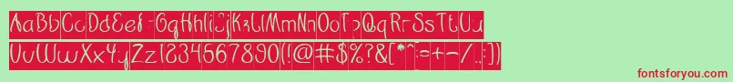 フォントRestaurant inverse – 赤い文字の緑の背景