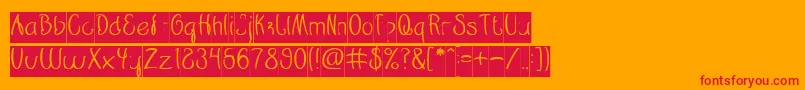 フォントRestaurant inverse – オレンジの背景に赤い文字