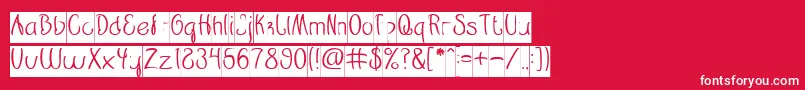 フォントRestaurant inverse – 赤い背景に白い文字