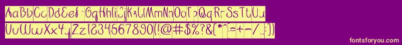 Fonte Restaurant inverse – fontes amarelas em um fundo roxo