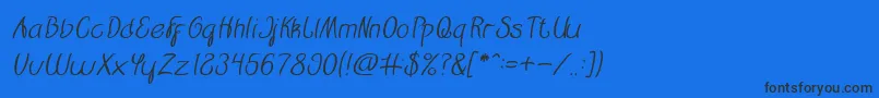 フォントRestaurant Italic – 黒い文字の青い背景