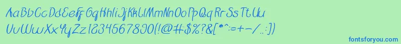 Restaurant Italic Font – Blue Fonts on Green Background