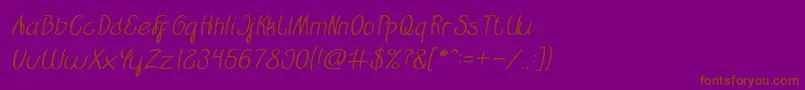 Restaurant Italic-Schriftart – Braune Schriften auf violettem Hintergrund