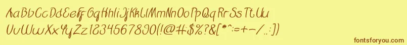 Restaurant Italic Font – Brown Fonts on Yellow Background