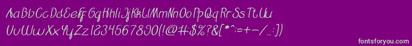 Restaurant Italic Font – Green Fonts on Purple Background