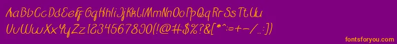 Restaurant Italic Font – Orange Fonts on Purple Background