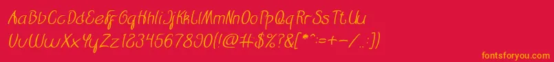 Restaurant Italic Font – Orange Fonts on Red Background