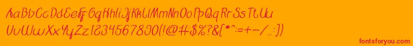 Restaurant Italic Font – Red Fonts on Orange Background