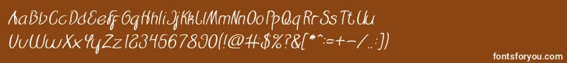 フォントRestaurant Italic – 茶色の背景に白い文字