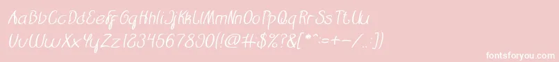 Restaurant Italic-Schriftart – Weiße Schriften auf rosa Hintergrund