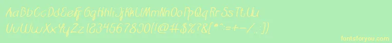 Шрифт Restaurant Italic – жёлтые шрифты на зелёном фоне