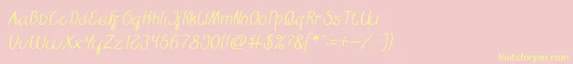 Restaurant Italic-Schriftart – Gelbe Schriften auf rosa Hintergrund