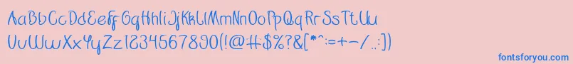 Restaurant Font – Blue Fonts on Pink Background