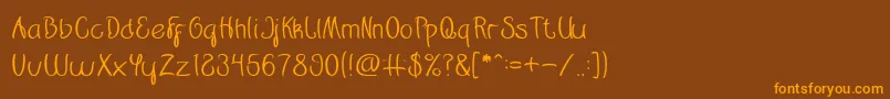 Restaurant Font – Orange Fonts on Brown Background