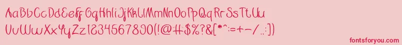 Restaurant Font – Red Fonts on Pink Background