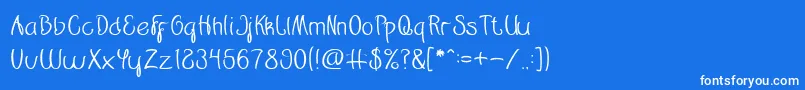 Restaurant-Schriftart – Weiße Schriften auf blauem Hintergrund