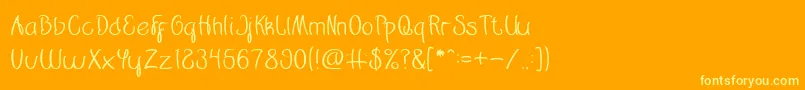 Restaurant-Schriftart – Gelbe Schriften auf orangefarbenem Hintergrund