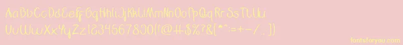 Restaurant-Schriftart – Gelbe Schriften auf rosa Hintergrund