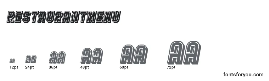 Размеры шрифта RestaurantMenu