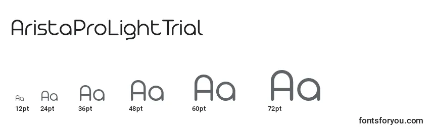 AristaProLightTrial Font Sizes
