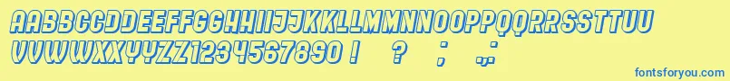 RestaurantMenuHollow Font – Blue Fonts on Yellow Background